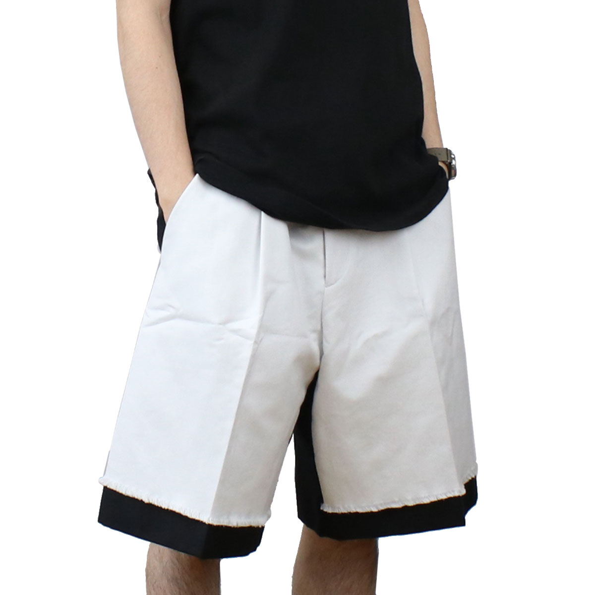 ディオール Christian Dior メンズ−ハーフパンツ ブランド 183C101A5 113 900 ホワイト系 ブラック pants-01