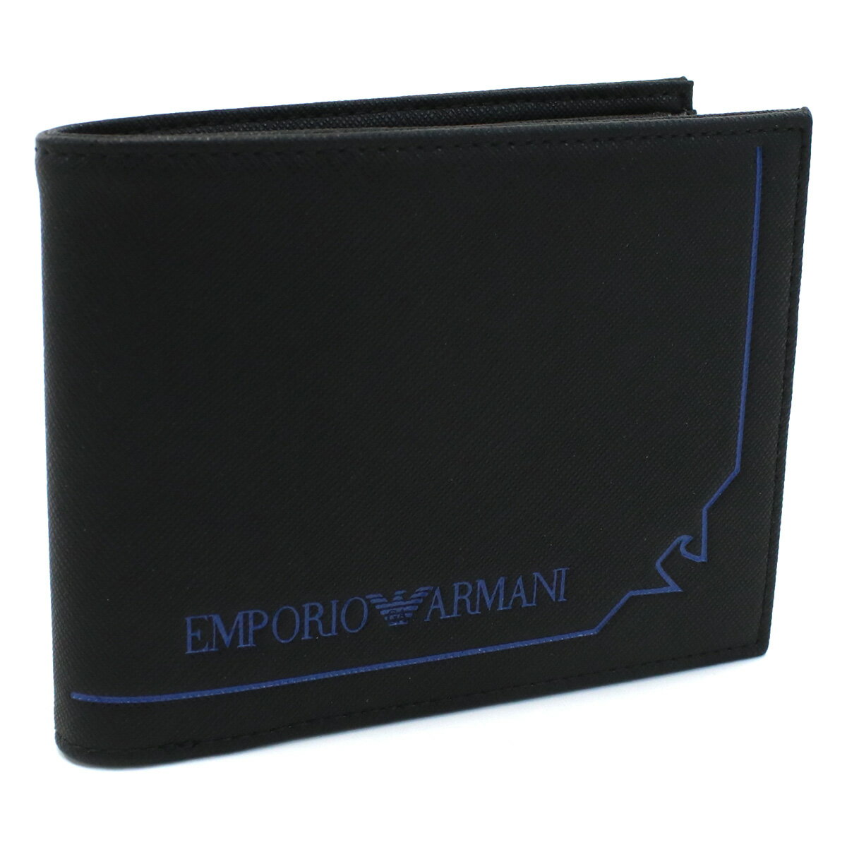 エンポリオアルマーニ EMPORIO ARMANI 二折財布小銭入付き ブランド Y4R165　Y731E　80001 ブラック wallet-01 mini-01 父の日