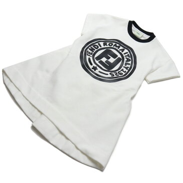 フェンディ FENDI キッズ−トップス 女の子 Tシャツ ワンピース ドレス JFB380 5V0 F0TU9 ホワイト系 bos-15 kb-01 SC09