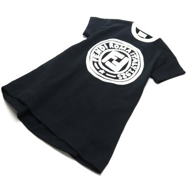 フェンディ FENDI キッズ−トップス 女の子 Tシャツ ワンピース ドレス JFB380 5V0 F0QA1 ブラック bos-15 kb-01 SC09