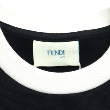 フェンディ FENDI キッズ−トップス 女の子 Tシャツ ワンピース ドレス JFB380 5V0 F0QA1 ブラック bos-15 kb-01 SC09