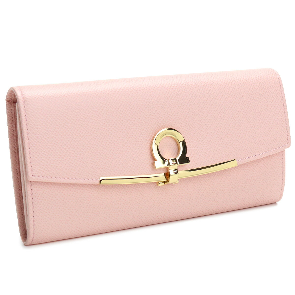 フェラガモ FERRAGAMO GANCINO CLIP 2つ折り長財布 小銭入れ付き 22-D150 0740814 NYLUND PINK ピンク系 レディース 2021SS