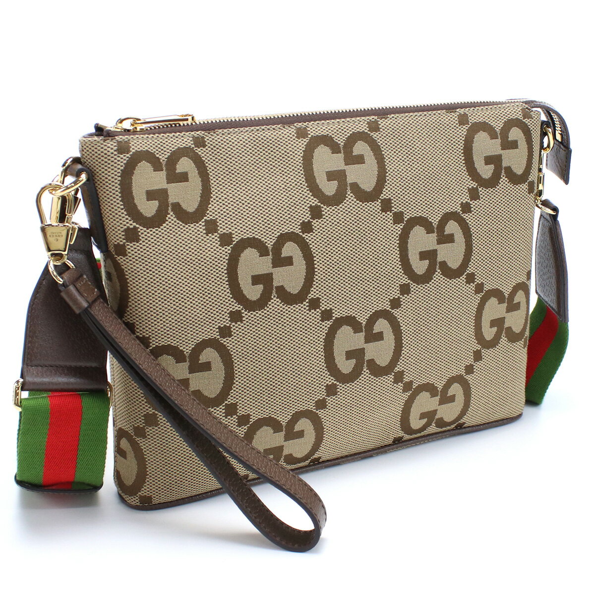 ショルダーバッグ グッチ GUCCI 斜め掛け ショルダーバッグ ブランド メッセンジャーバッグ ジャンボGGキャンバス ウェブビングライン 699130 UKMDG 2570 ブラウン系 seco-01 父の日