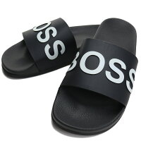 ヒューゴ・ボス HUGO BOSS メンズサンダル ブランドロゴ 50425152 10224455 001 ブラック shoes-01 父の日 父の日ギフト