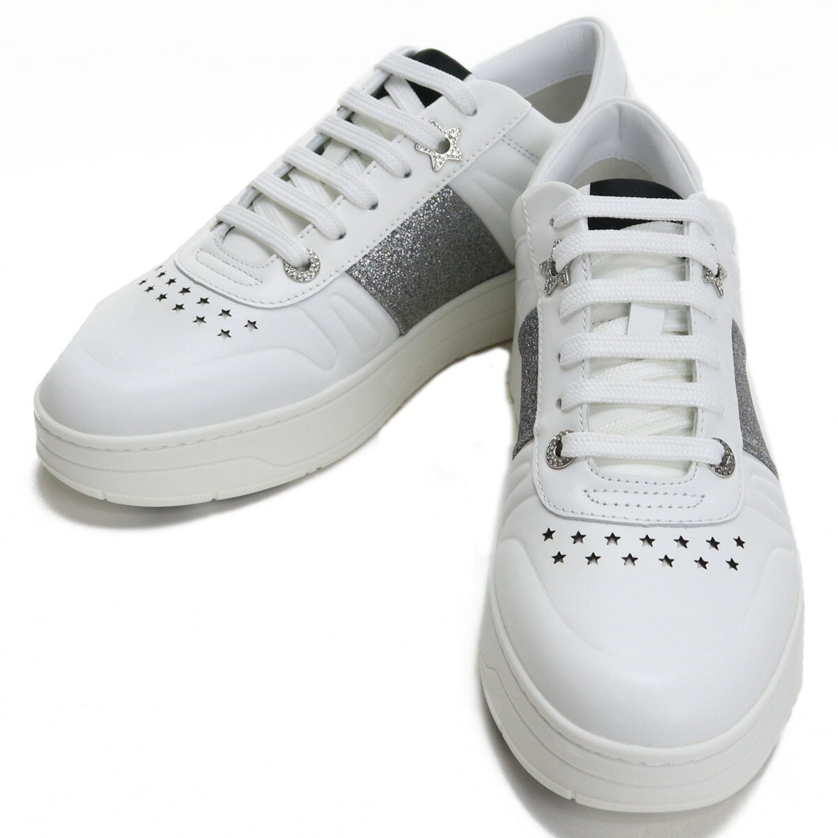 レディース靴, スニーカー  JIMMY CHOO HAWAII F FAF X WHITESILVER bos-06 shoes-01 