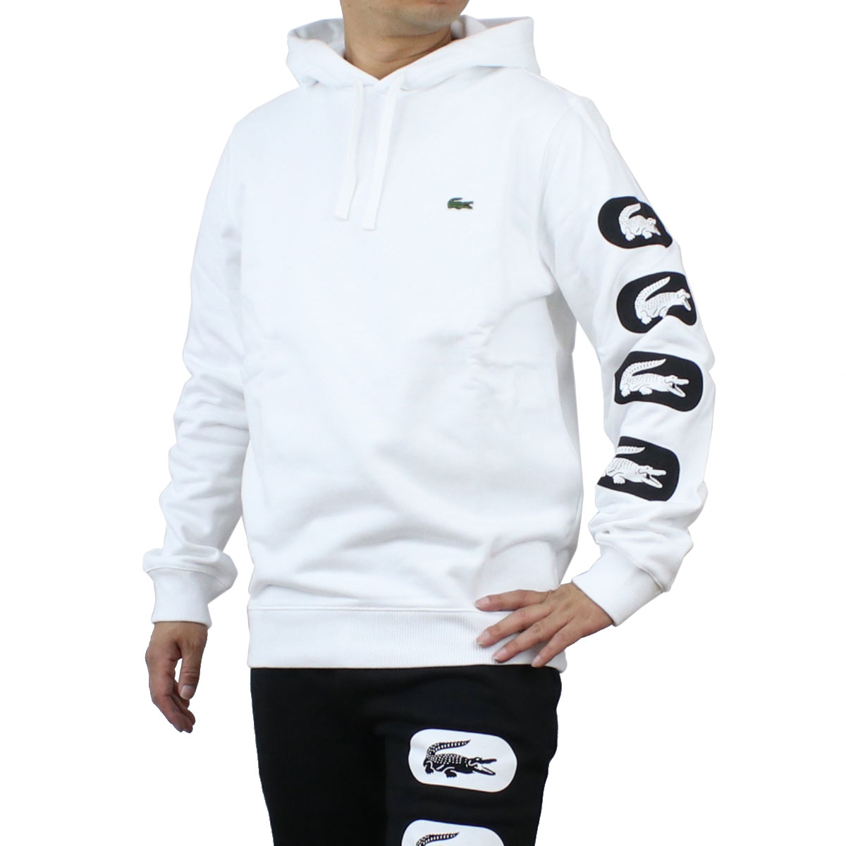 ラコステ LACOSTE メンズ−パーカー ブランド SH6903　001 BLANC ホワイト系 apparel-01