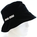 ミュウミュウ MIUMIU レディース-バケットハット ブランド 5HC196 068 F0967 NERO+BIANCO ブラック cap-01 win-03w 母の日