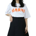 マルニ MARNI レディース ロゴTシャツ ブランド マルニレタリングプリント オーバーサイズ THJET49EPH USCS11 L2W01 ホワイト系 apparel-01 ts-01