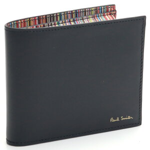 ポール・スミス Paul Smith 2つ折り財布小銭入れ付き M1A4833 BMULTI 79 ブラック gsm-6 メンズ gsm-2 2021SS