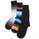 ポールスミス Paul Smith メンズ ソックス 3足セット ブランド M1ASOCK　M3PBLK　79 マルチカラー socks-01