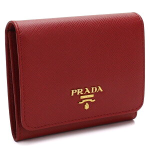 プラダ PRADA サフィアーノ メタル 3つ折り財布 小銭入れ付き 1MH176 QWA F068Z FUOCO レッド系 レディース ブランド 財布 サイフ ウォレット mini-01