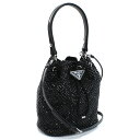 プラダ PRADA ハンドバッグ　ブランド クリスタル付　ミニ　 1BE067　2AWL V OOO　F0002 NERO ブラック bag-01