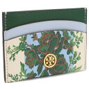 トリーバーチ TORY BURCH ROBINSON MADELINE CASTAING カードケース ブランド 143037　960 IVORY-BLUE-GREEN RAY グリーン系 gsw-3 gif-02w new-02 母の日