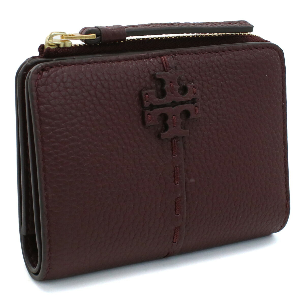 トリーバーチ 財布（レディース） トリーバーチ TORY BURCH MCGRAW 二折財布小銭入付き ブランド 148751　500 WINE ボルドー系 wallet-01