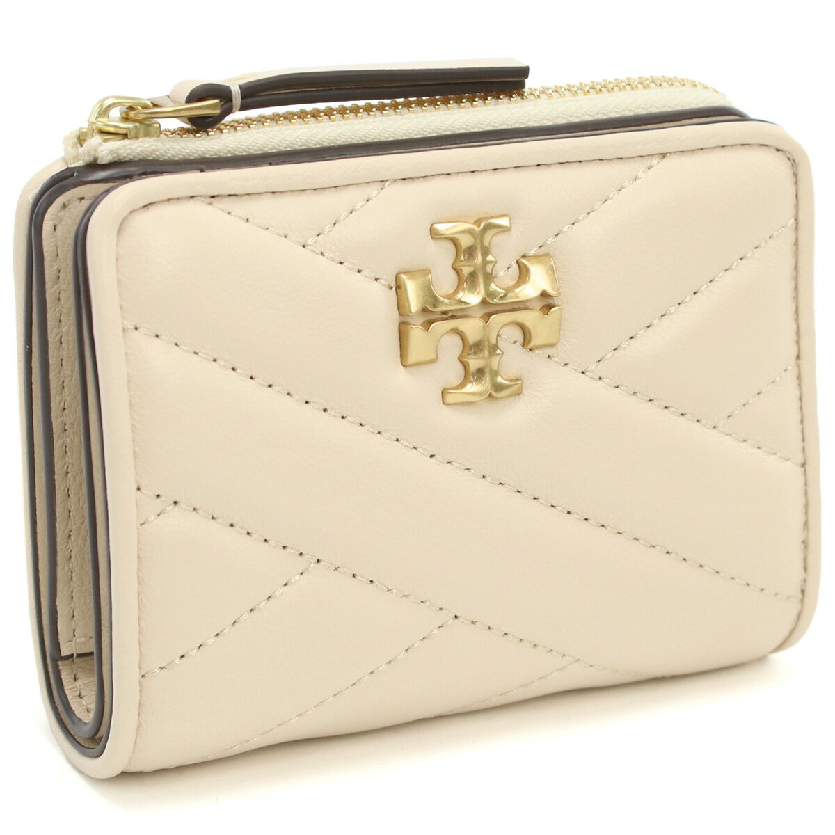 トリーバーチ 財布（レディース） トリーバーチ TORY BURCH KIRA 二折財布小銭入付き　ブランド 153121　122 NEW CREAM ホワイト系　wallet-01　mini-01 母の日