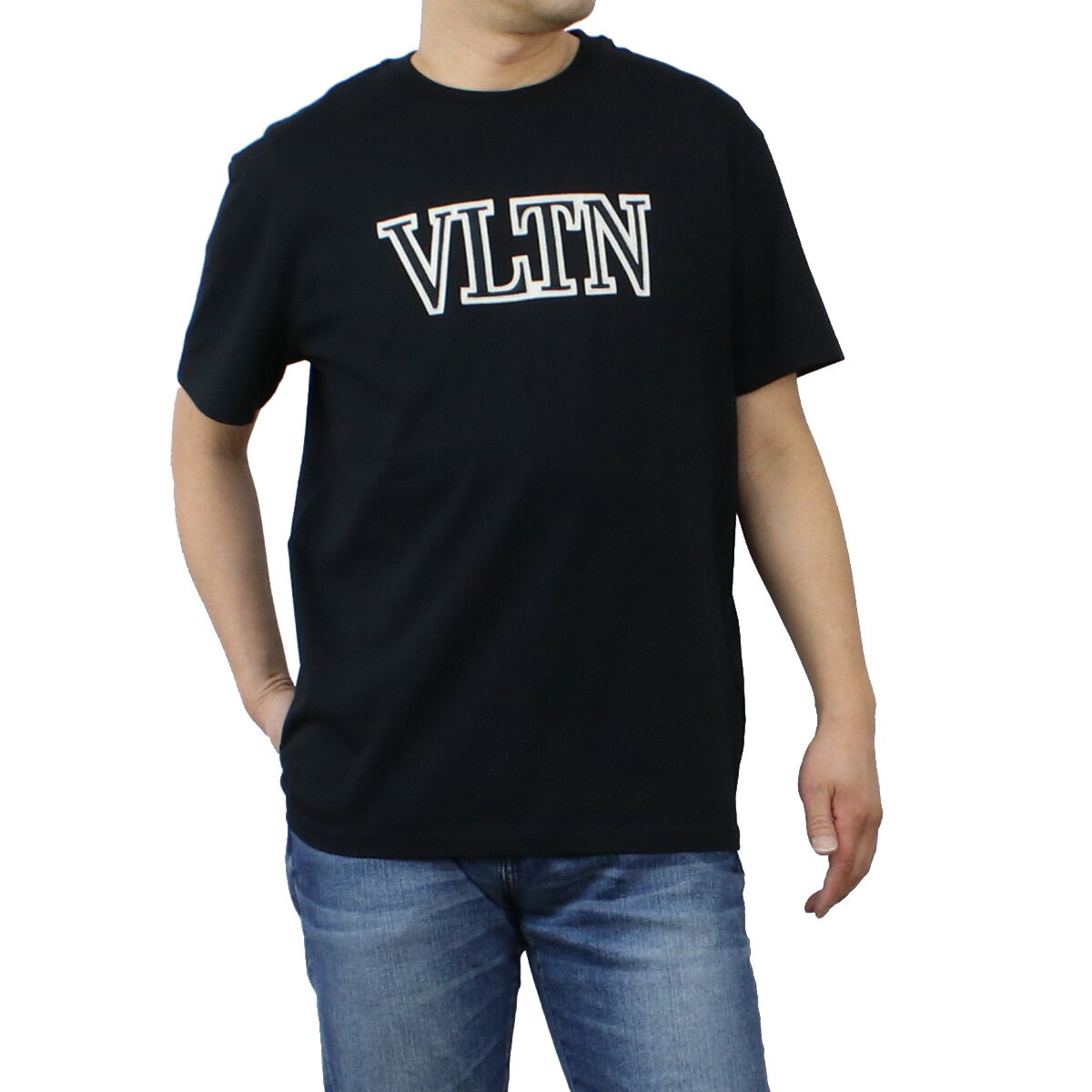 ヴァレンティノ VALENTINO メンズ Tシャツ ブランド ロゴ 1V3MG10V 8RB 0NO ブラック apparel-01 ts-01 父の日 sm-02