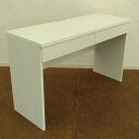 【中古】 パソコンデスク ホワイト 光沢リビングデスク