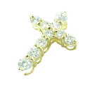 【レビューキャンペーン対象】18金 クロス ペンダントトップ ダイヤモンド 10粒 0.4ct 0.9g レディース ペンダントヘッド ダイヤ 十字架 K18 日本製