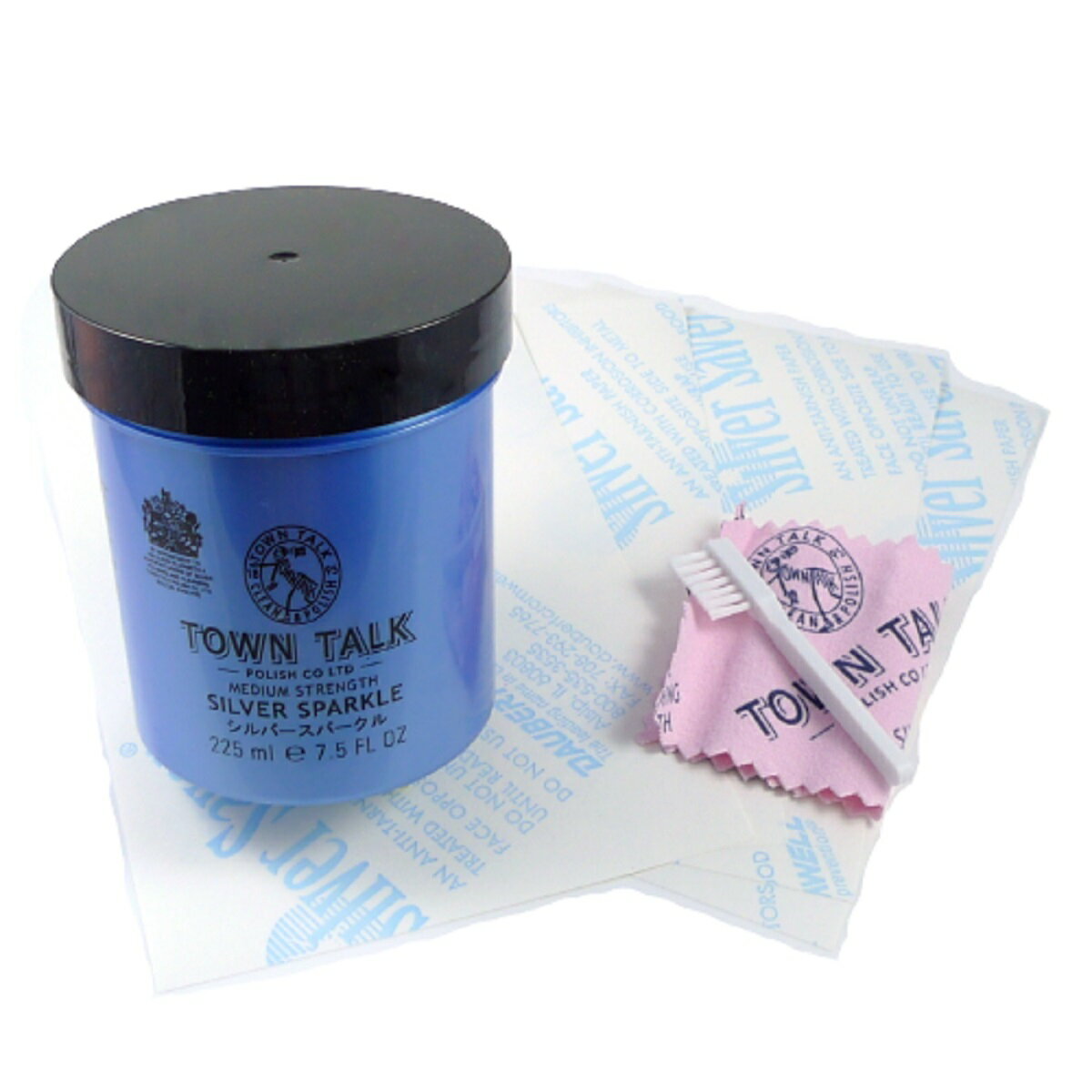 【レビューキャンペーン対象】 タウントーク シルバースパークル 大容量 225ml シルバーセーバー 防錆紙 A6 4枚 銀製品 お手入れセット プレゼント ギ...
