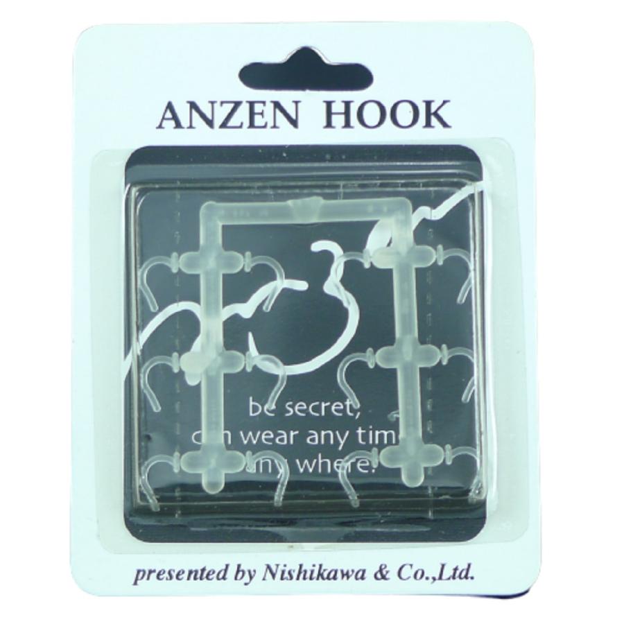 【レビューでプレゼント】 透明ピアス 安全 ANZEN フック型 ポリプロピレン樹脂製 金属アレルギー 予防 クリア 6ペア 12本入り