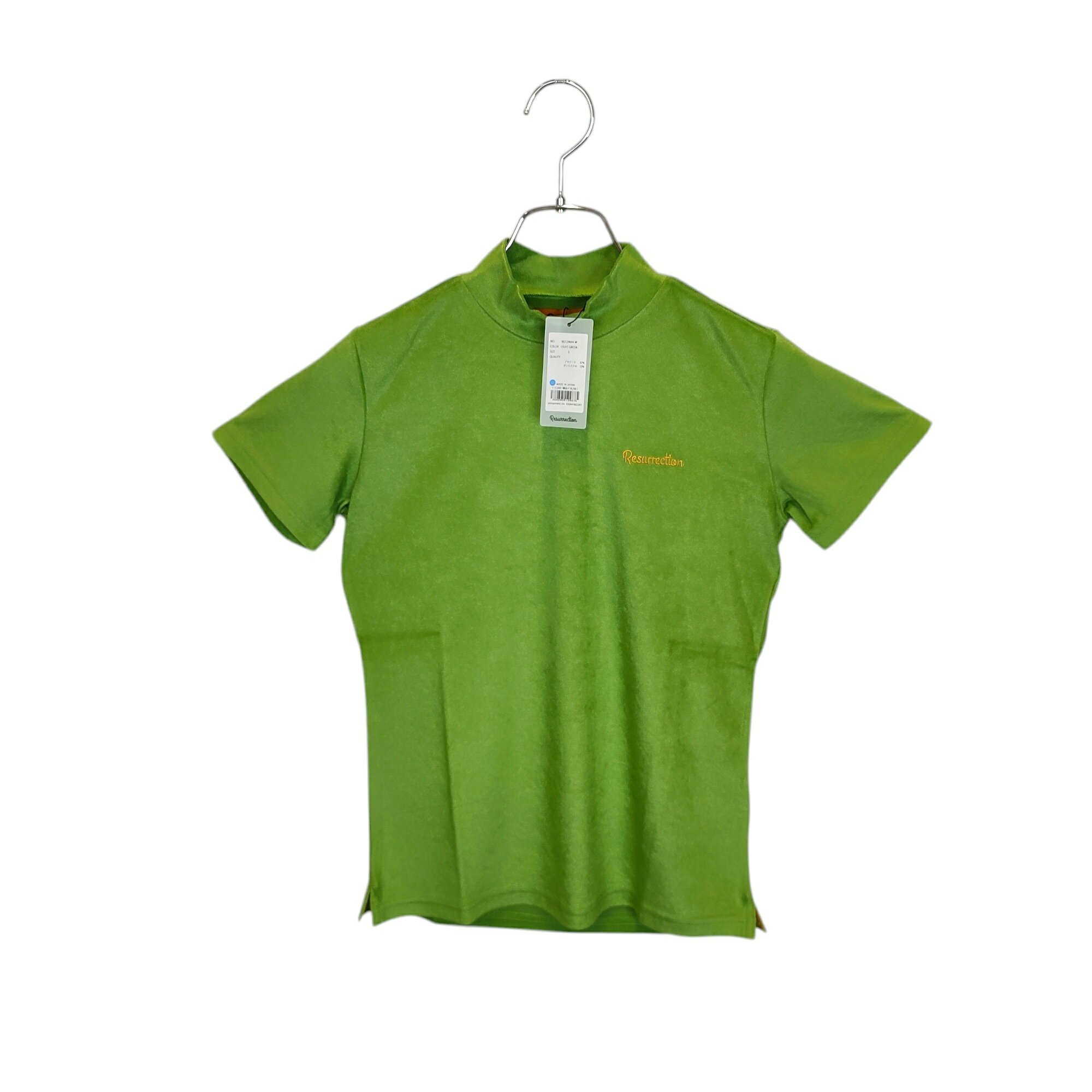 【中古】Resurrection レザレクション ゴルフ 半袖 パイル アセテート モックネック Tシャツ BD12IN44-W S グリーン