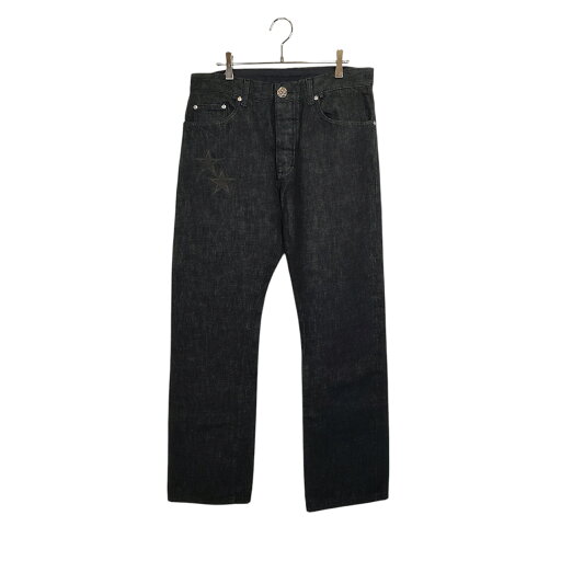 【中古】Chrome Hearts クロムハーツ フレアニースターパッチ デニムパンツ 401155612AGOW33A06 33 ブラック
