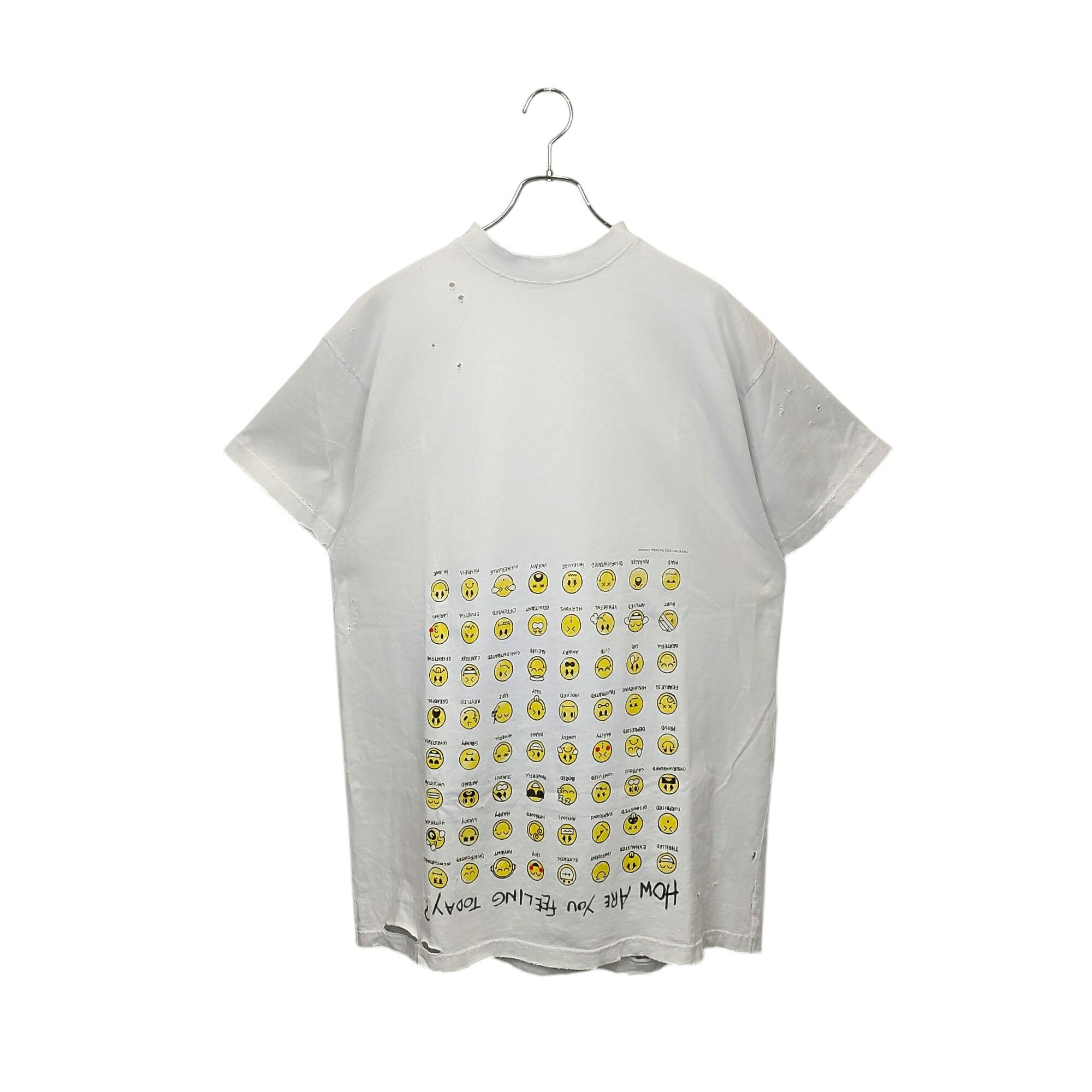 【中古】BALENCIAGA バレンシアガ 24FW How Are You Feeling Today Oversized 半袖 Tシャツ 787349 TRVH7 9109 L ホワイト