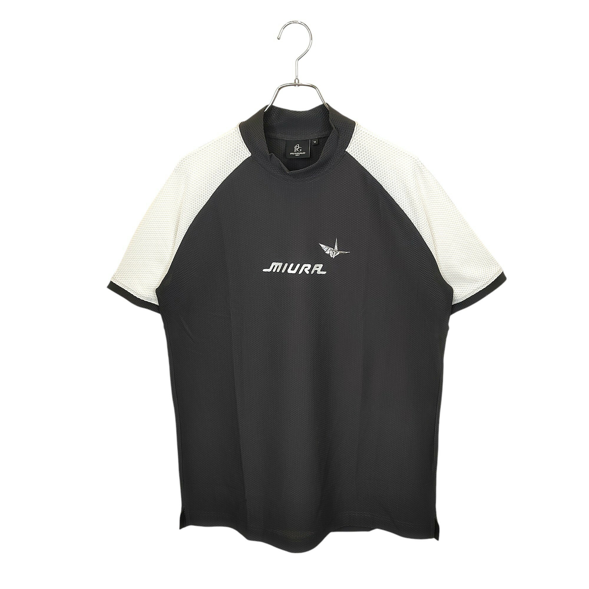 【中古】1PIU1UGUALE3 GOLF ウノピュウノ ゴルフ 113G × 三浦技研 S/S MOCK モックネック シャツ GMT003 POE536 6 XL ブラック