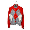 【中古】MUNSING WEAR マンシングウェア アーガイル タートル ネック セーター MGWWJL04 M オレンジ×グレー
