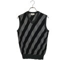 【中古】LANVIN SPORT ランバン スポーツ アーガイル柄 ニット ベスト VMK5051B5 40 ブラック×グレー