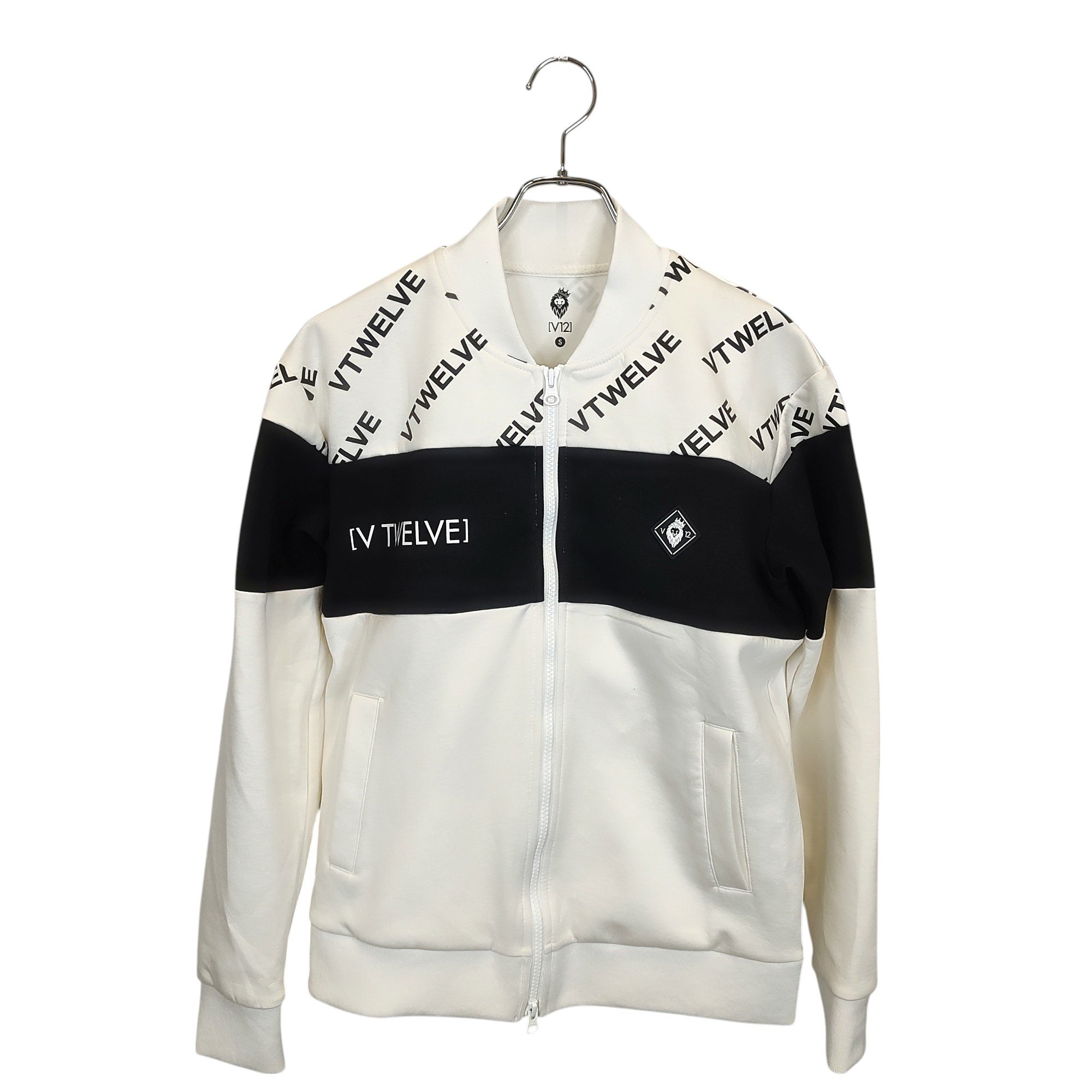 【中古】V12 ブイトゥエルブ ゴルフ トラック ジャケット V122120-SW02 S ホワイト×ブラック