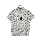 【中古】1PIU1UGUALE3 GOLF ウノピゥウノウグァーレトレ ゴルフ S/S POLO RANDOM 1PIU1UGUALE3 LOGO 総柄 半袖 ポロシャツ GRT209 POE477 6 XL ホワイト