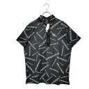 【中古】1PIU1UGUALE3 GOLF ウノピゥウノウグァーレトレ ゴルフ S/S POLO RANDOM 1PIU1UGUALE3 LOGO 総柄 半袖 ポロシャツ GRT209 POE477 6 XL ブラック