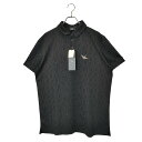 【中古】1PIU1UGUALE3 GOLF ウノピゥウノウグァーレトレ ゴルフ S/S POLO 総柄 半袖 ポロシャツ GRT205 POE476 6 XL ブラック