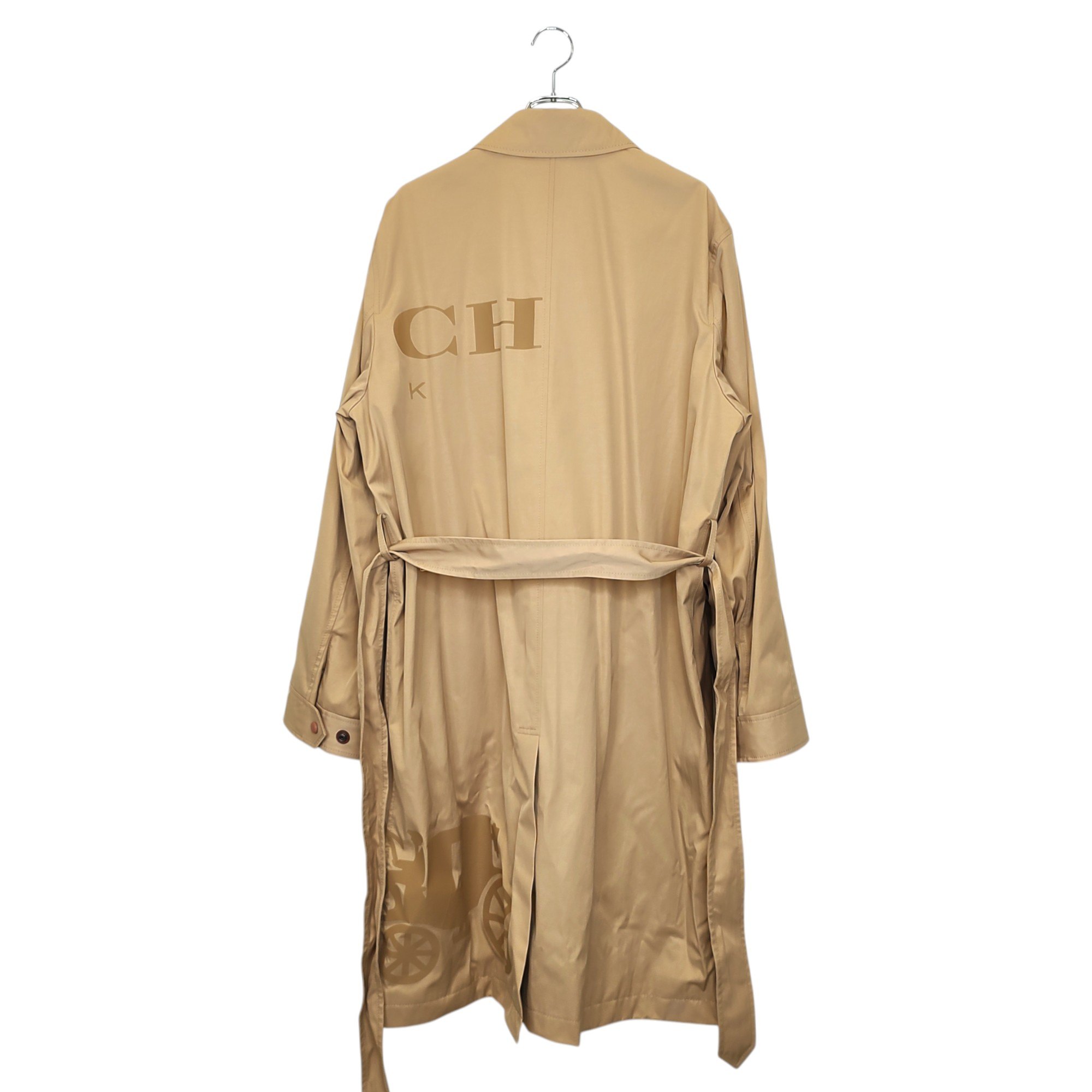【中古】COACH コーチ 22SS ステンカラー ロング トレンチ コート C7822 L/XL ベージュ