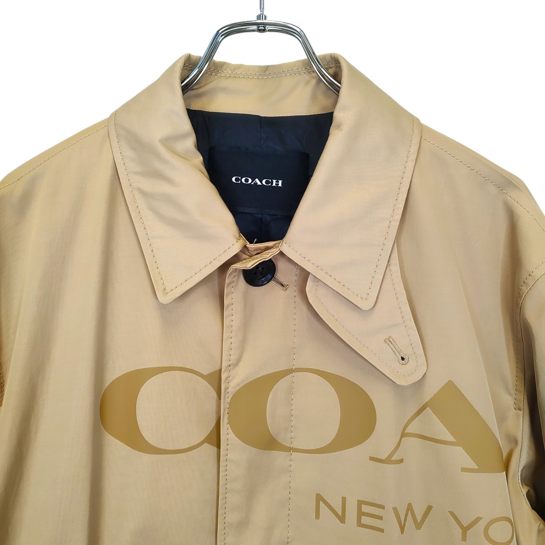 【中古】COACH コーチ 22SS ステンカラー ロング トレンチ コート C7822 L/XL ベージュ