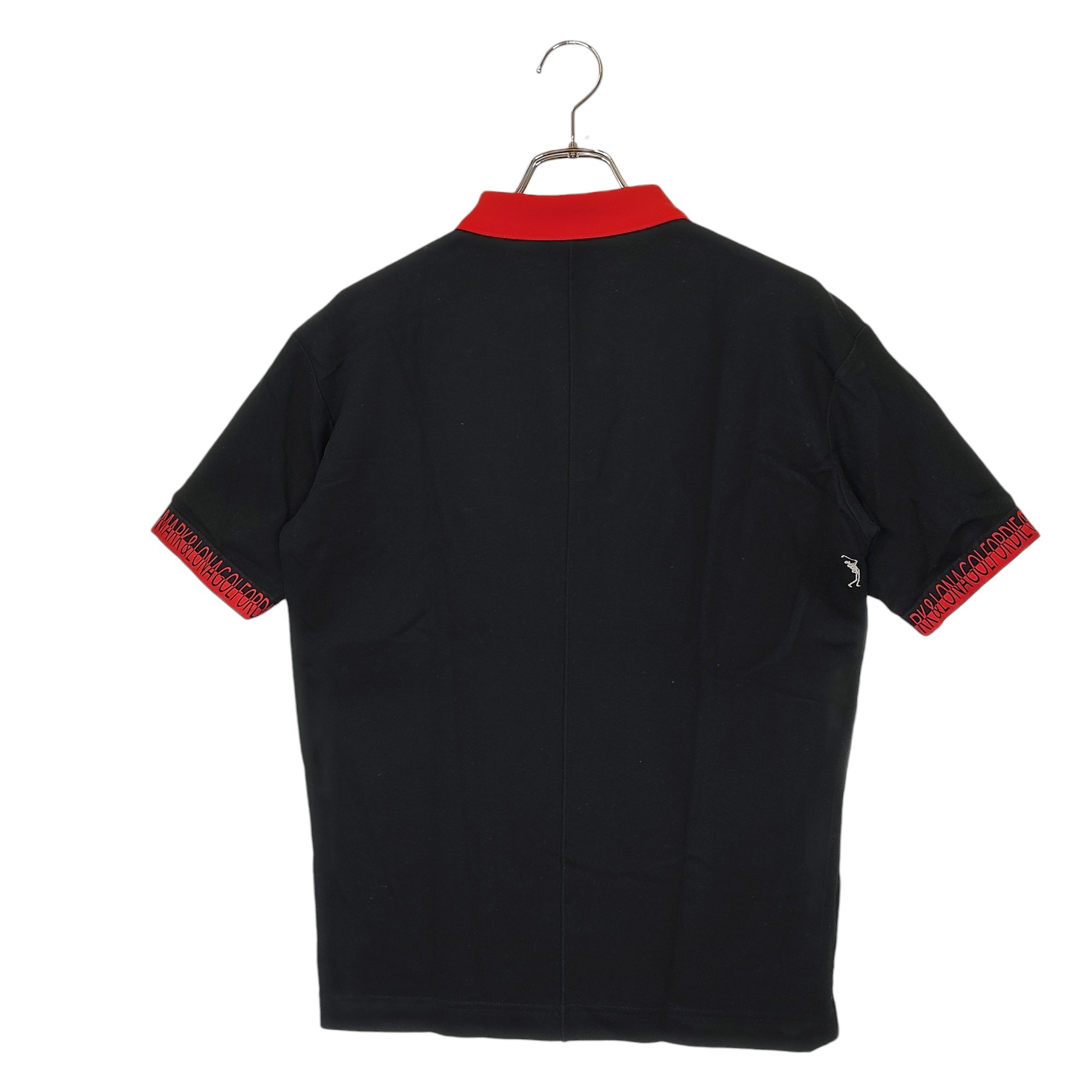 【中古】MARK＆LONA マークアンドロナ ゴルフ 22SS Do Matter Polo 半袖 ポロシャツ MLM-2A-AP03 46 ブラック/レッド