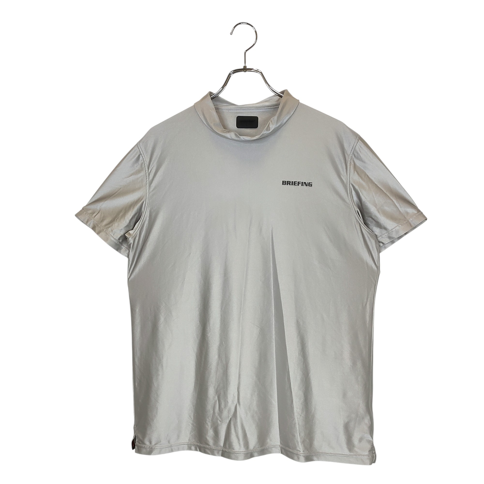【中古】BRIEFING GOLF ブリーフィングゴルフ 22SS SHADOW COLLECTION HIGH NECK モックネック 半袖 Tシャツ BRG221M53 L シルバー メンズ