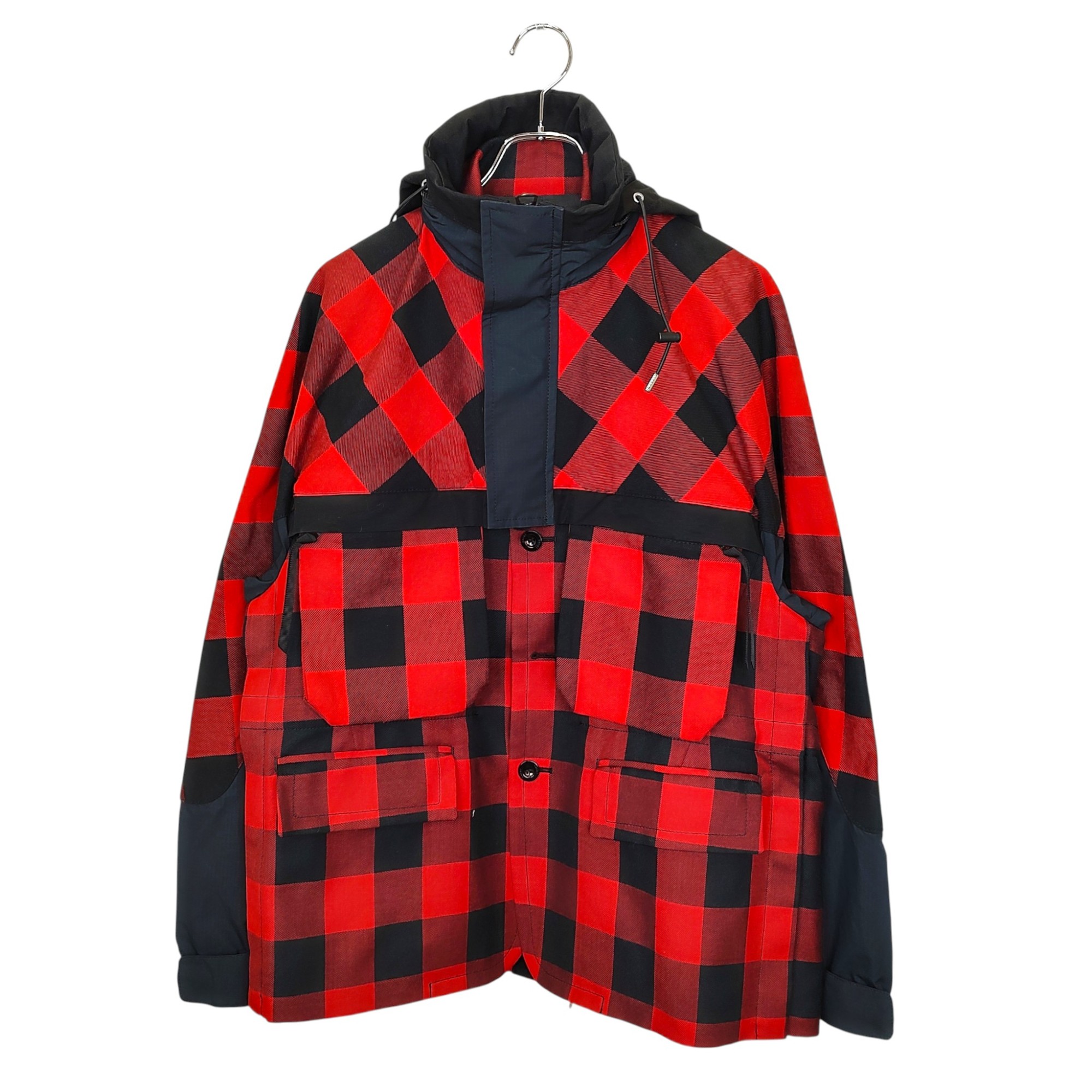 【中古】sacai サカイ 22SS BUFFALO CHECK BLOUSON バッファロー チェック ブルゾン ジャケット 22-02698M 1 ブラック/レッド メンズ