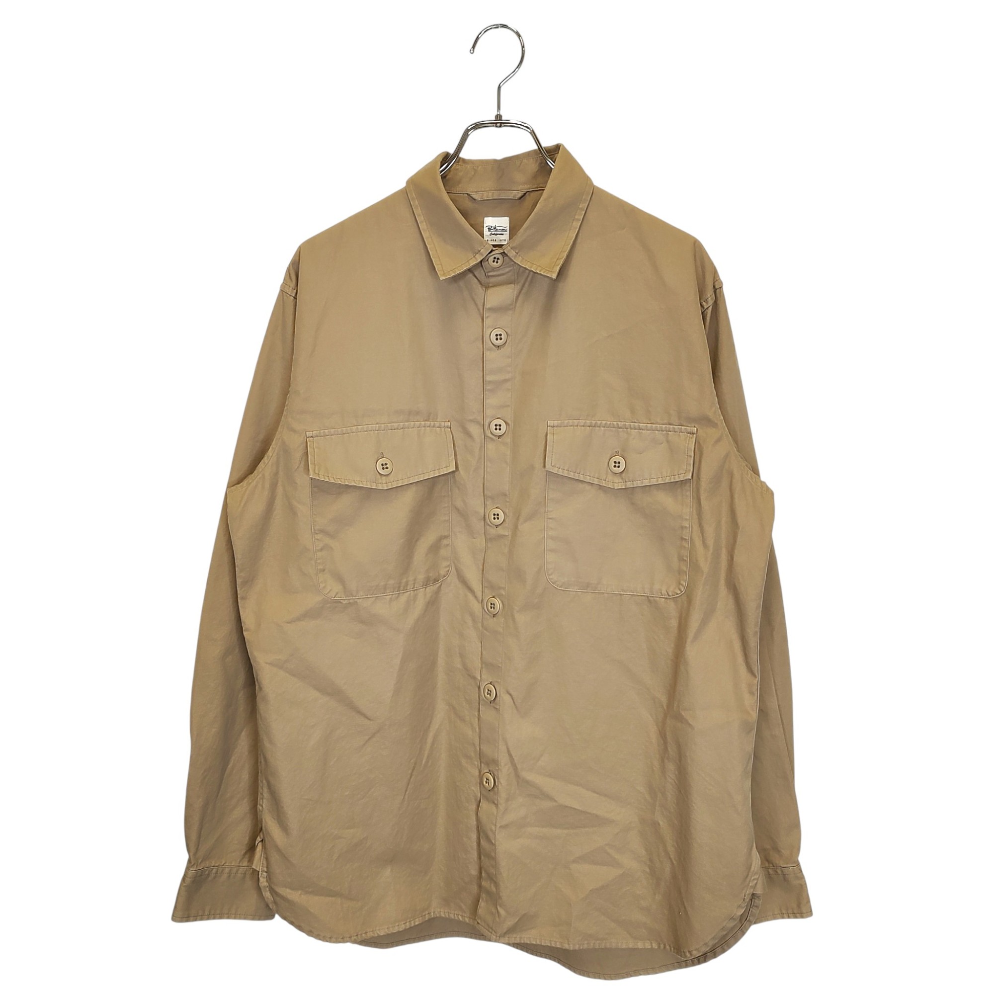 【中古】Ron Herman ロンハーマン コットン オーバーサイズ 長袖 シャツ 3620700146 L ブラウン メンズ