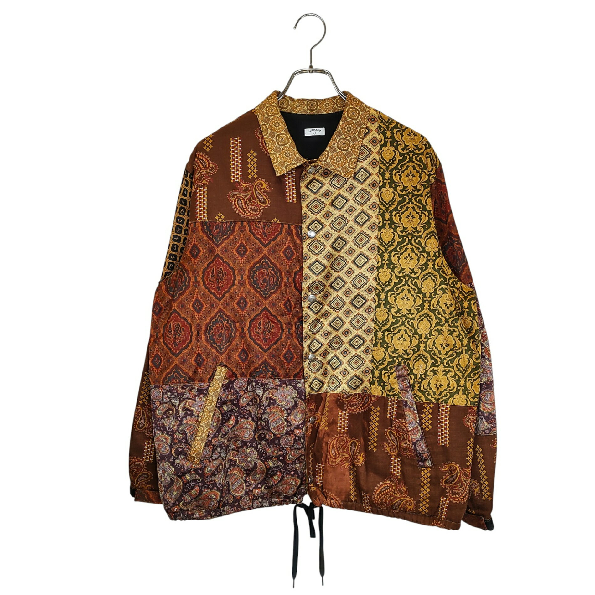 【中古】OLD PARK オールドパーク リメイク 再構築 コーチ ジャケット M ゴールド系 メンズ