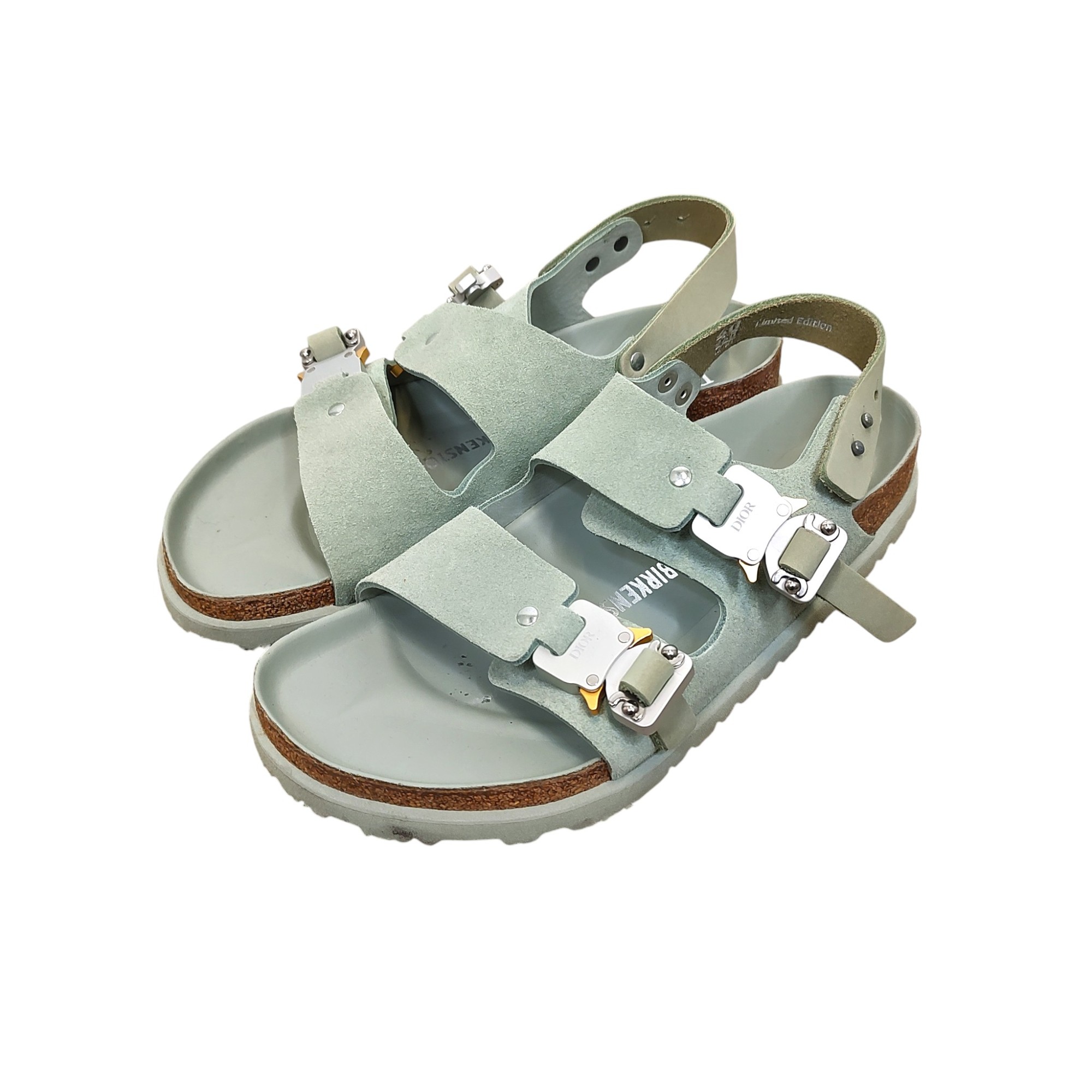 【中古】DIOR ディオール 22SS×BIRKENSTOCK ミラノ サンダル 40 ライトグリーン メンズ...