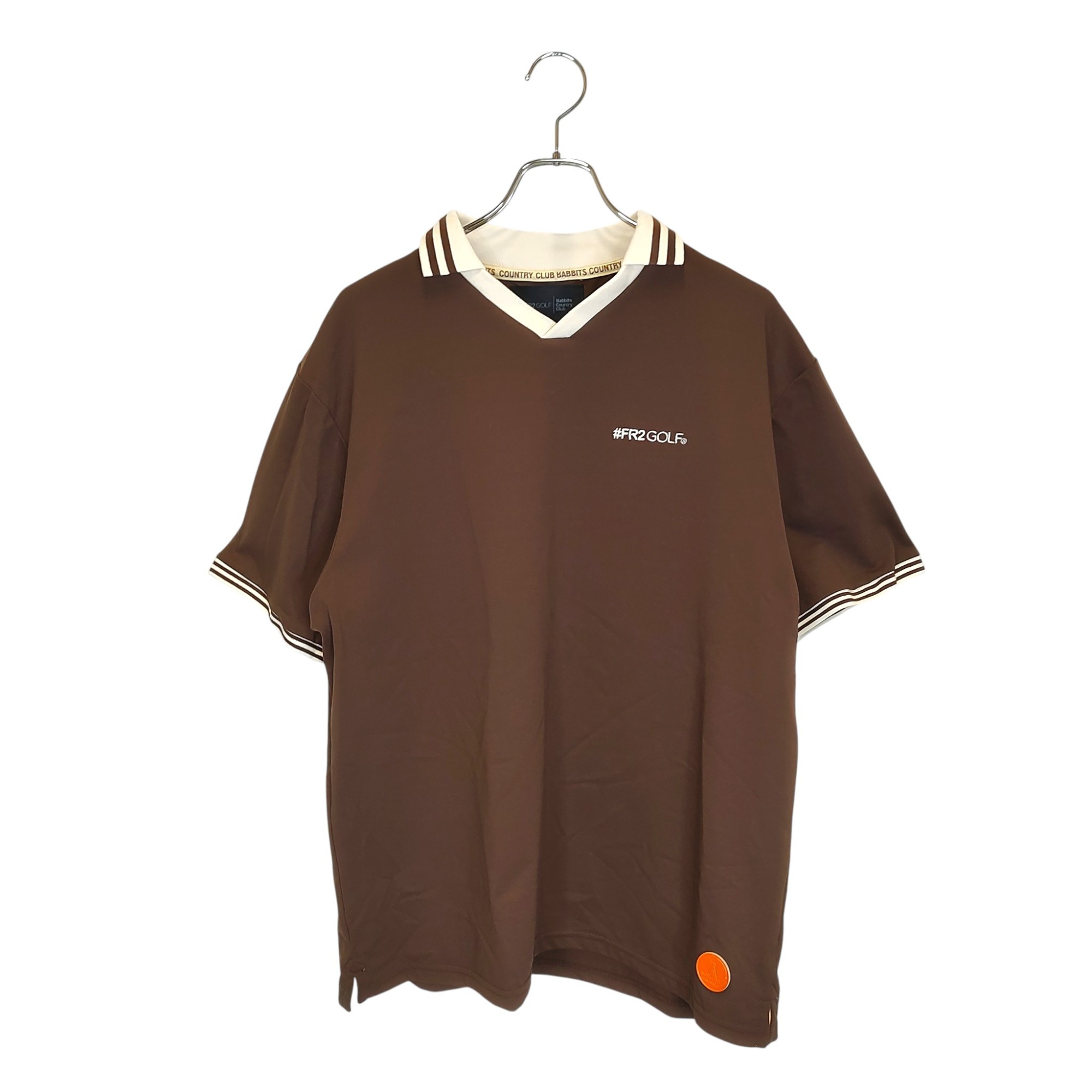 【中古】FR2 エフアールツー GOLF Rabbits country Club 半袖 ポロシャツ XL ブラウン メンズ