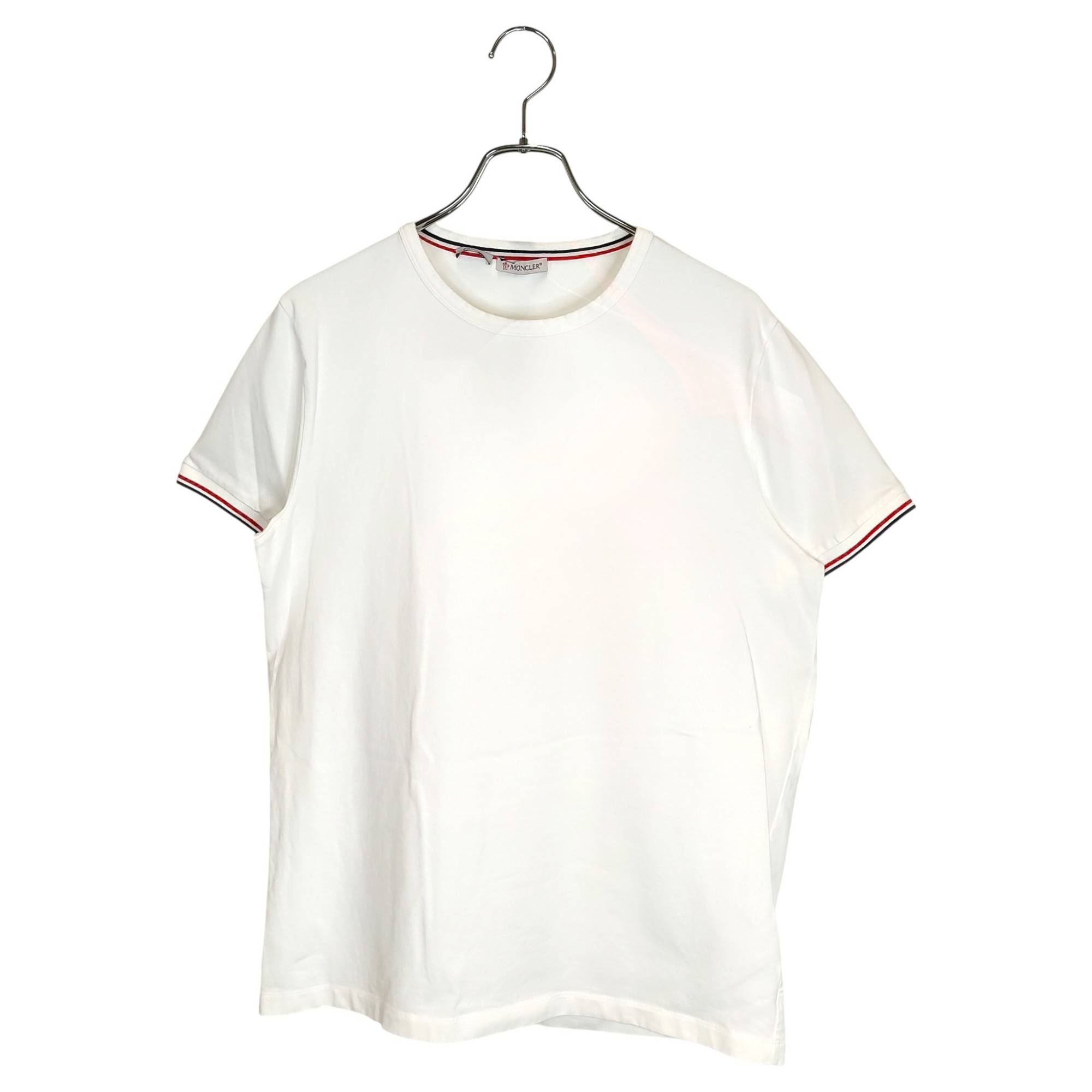 樂天商城 - 【中古】MONCLER モンクレール アイコンパッチ トリコロールリブライン クルーネック カットソー 半袖 Tシャツ I10918C71600 87296 L ホワイト メンズ