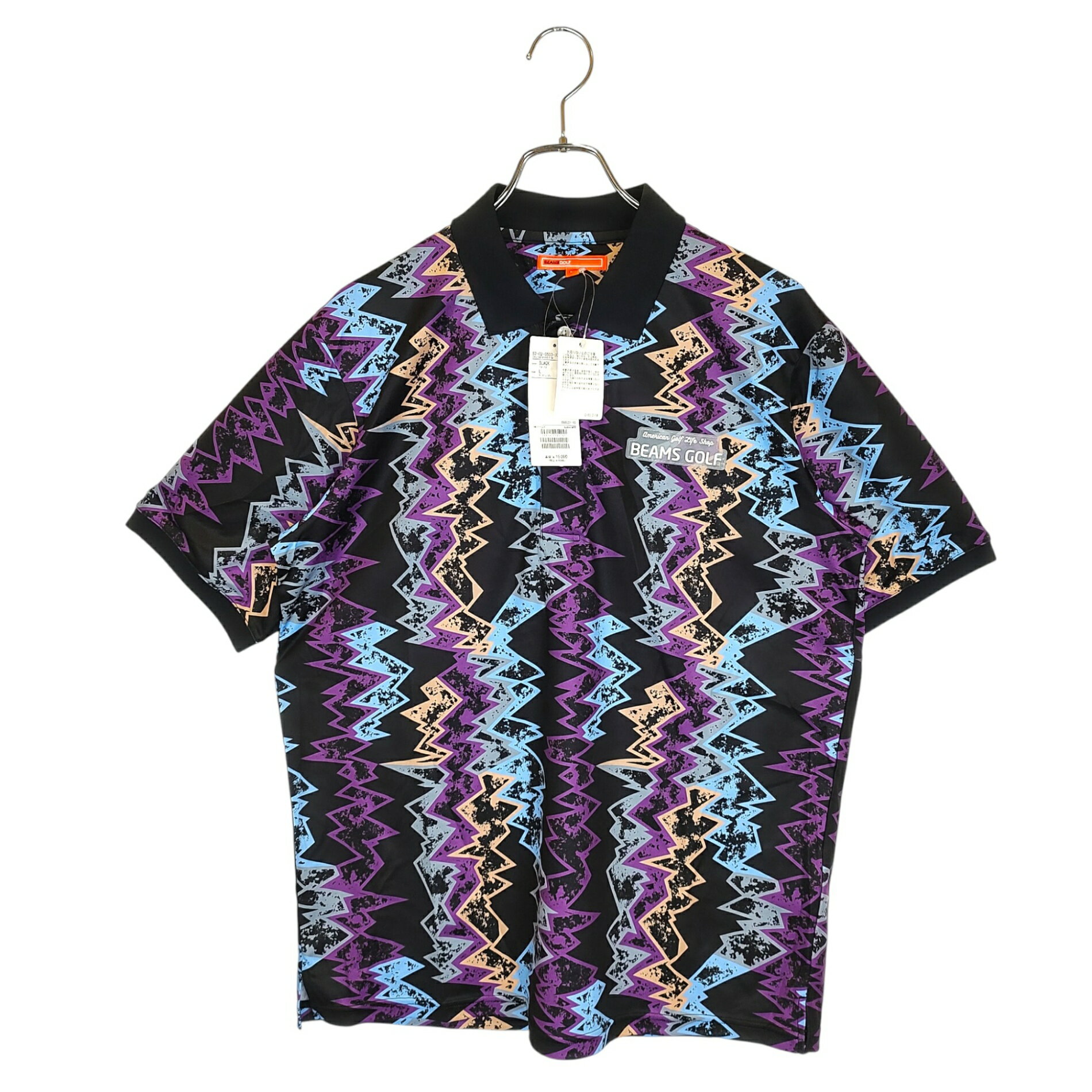 【中古】BEAMS GOLF ビームス ゴルフ 21FW ORANGE LABEL メンフィス柄 半袖 ポロシャツ 82-02-0593-336 L マルチ メンズ