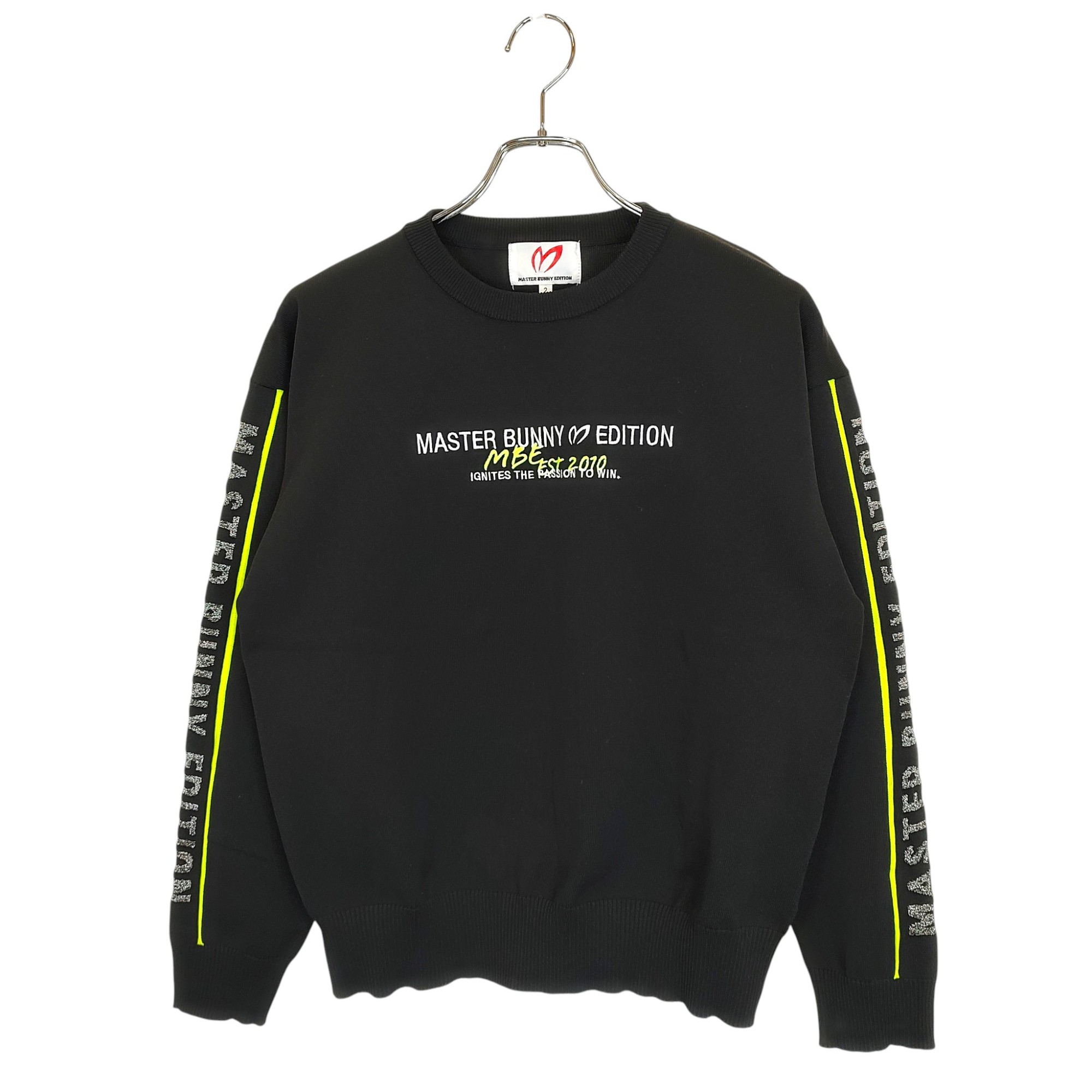 【中古】MASTER BUNNY EDITION マスターバニーエディション ゴルフ 24AW クルーネック ニット プルオーバー ポリニット セーター 759-4170210 2 ブラック レディース