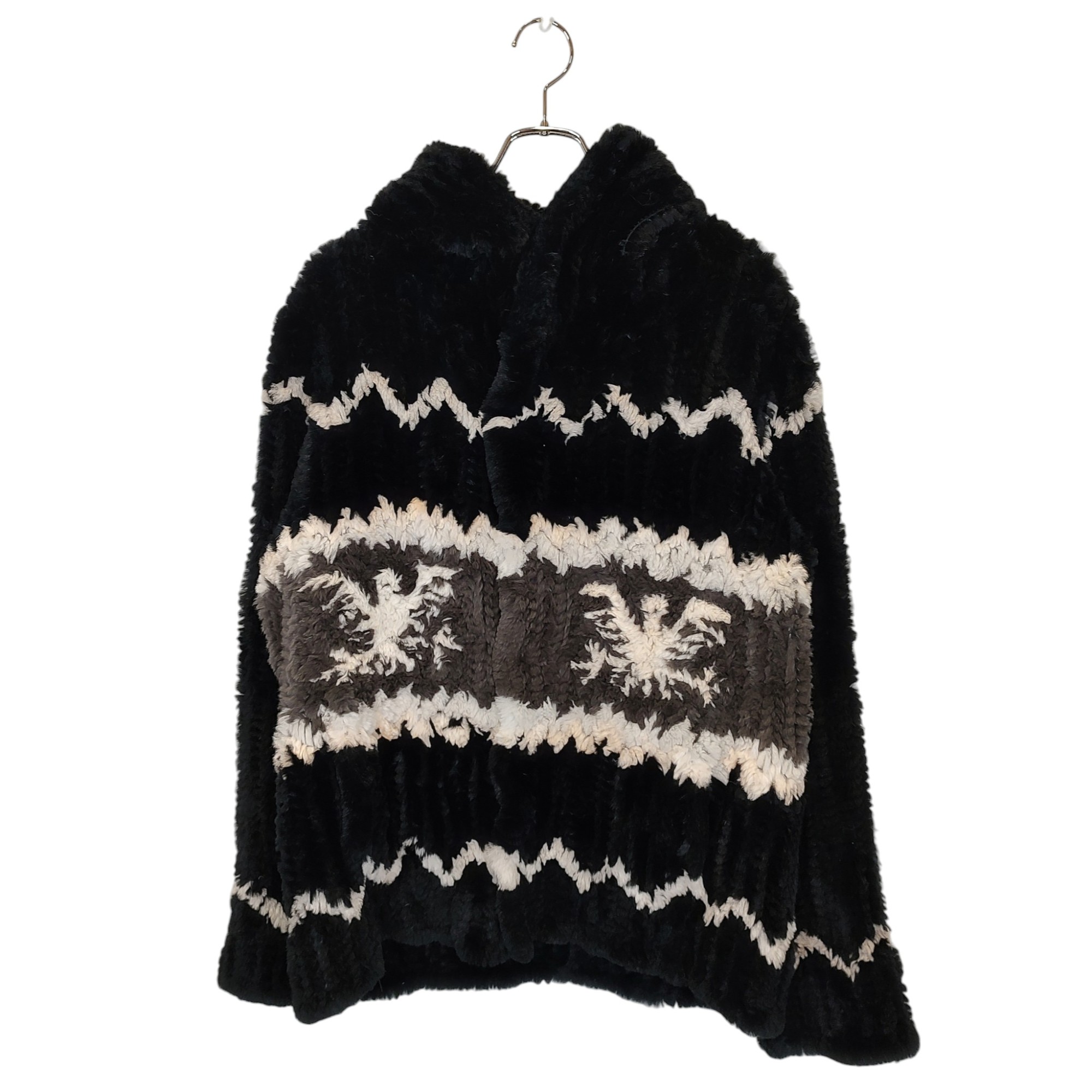樂天商城 - 【中古】ISAMU KATAYAMA BACKLASH イサムカタヤマバックラッシュ RABBIT FUR KNIT HOODIE ラビットファー ニット フーディ ブルゾン 2006-01 XS ブラック メンズ