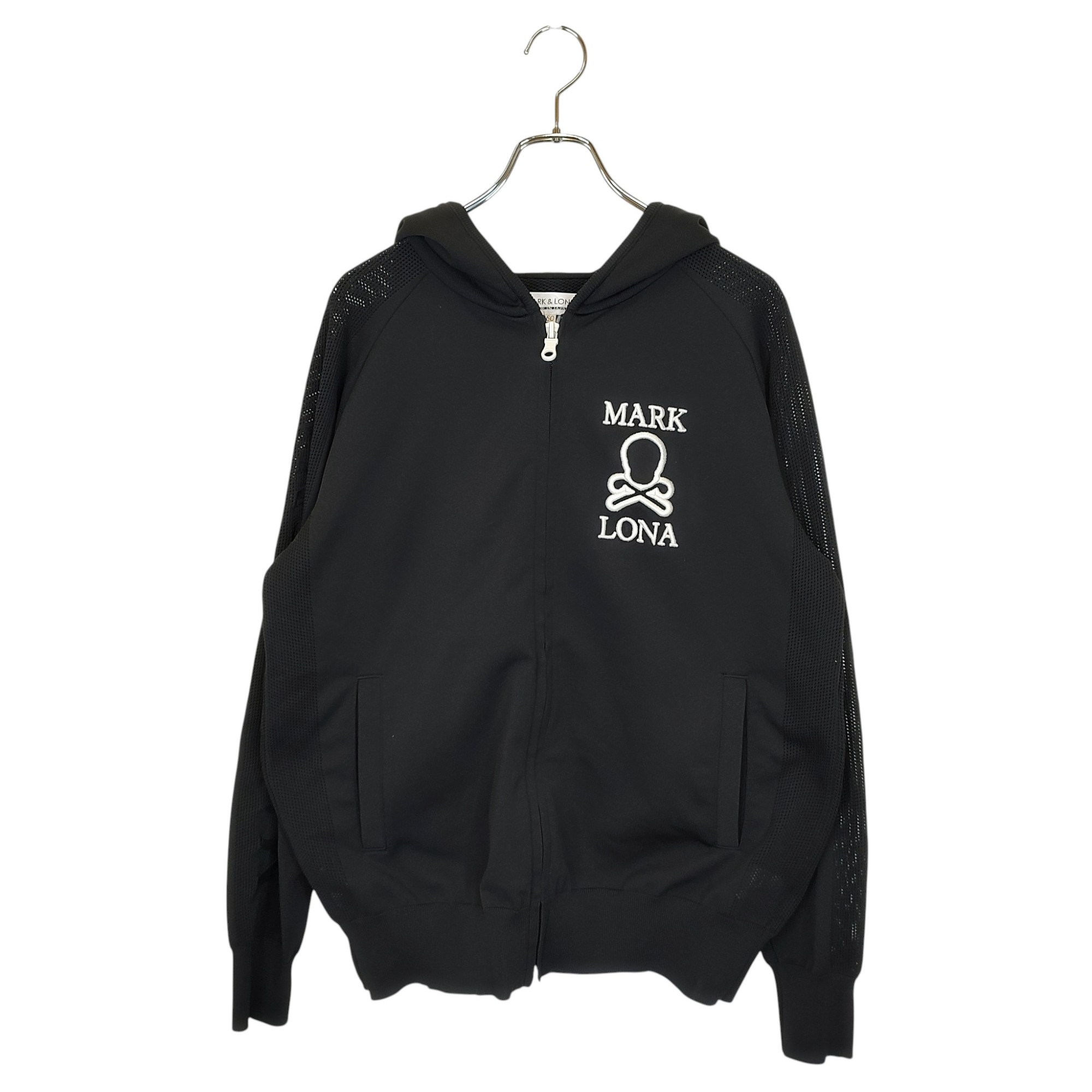 【中古】MARK&LONA マークアンドロナ ゴルフ 25SS Ever Mesh Knit Zip Hoodie ジップアップ パーカー MLM-5A-AB04 50 ブラック メンズ