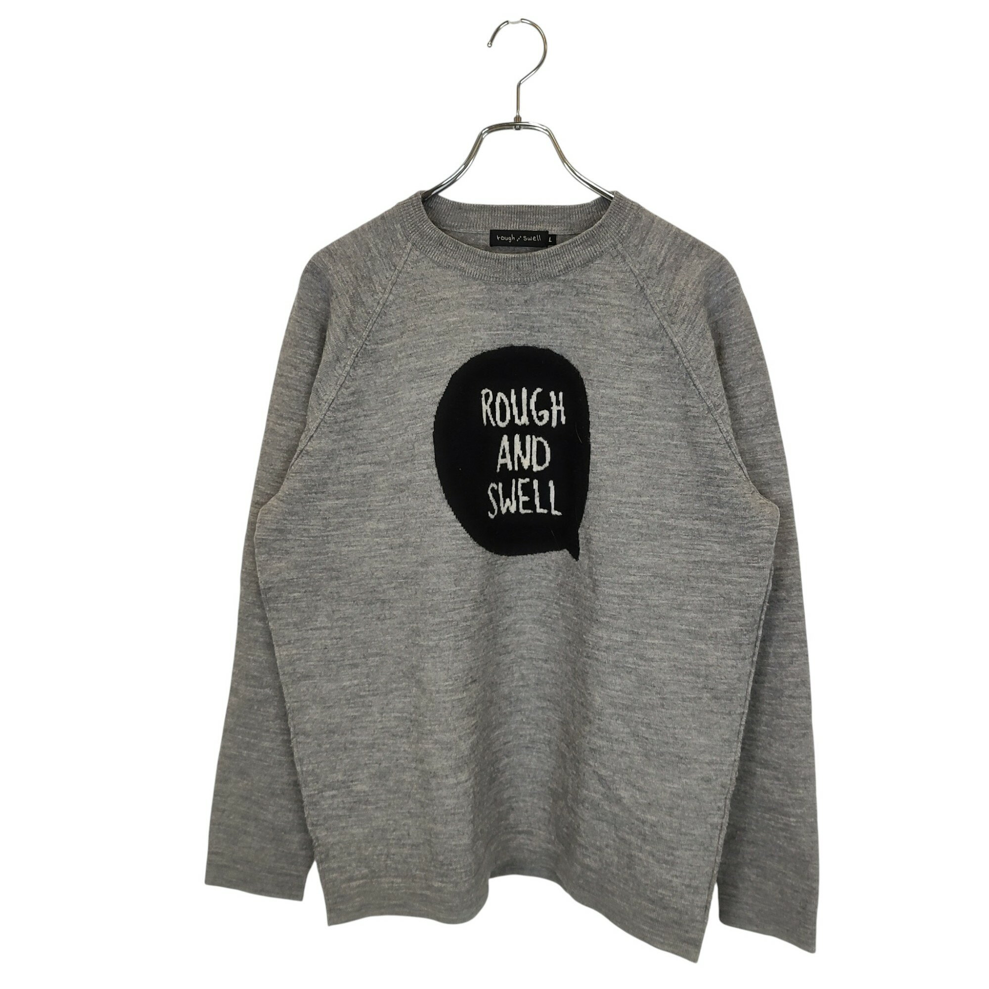 【中古】rough & swell ラフ&スウェル ゴルフ ウール プルオーバー 長袖 ニット セーター RSM-18278 L グレー メンズ