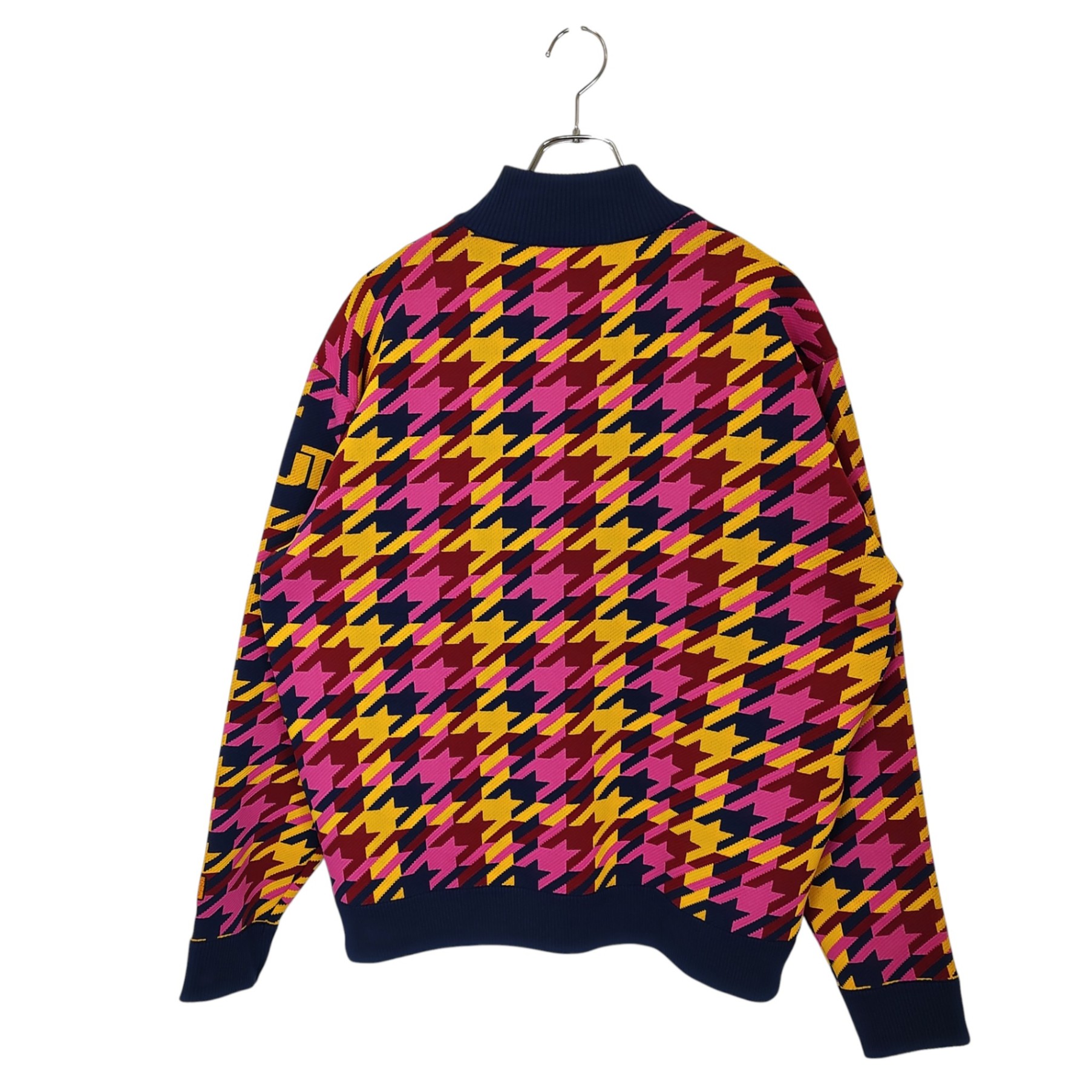 【中古】LOUDMOUTH ラウドマウス ゴルフ 千鳥格子 ニット ジップアップ ジャケット ブルゾン TA772702 XXL マルチ メンズ